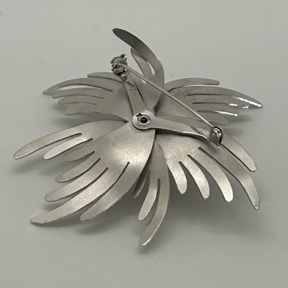 Vintage Coro Brooch Silver-Tone Abstract Starburst Pin Mid-Century Sculptural - Picture 11 of 15